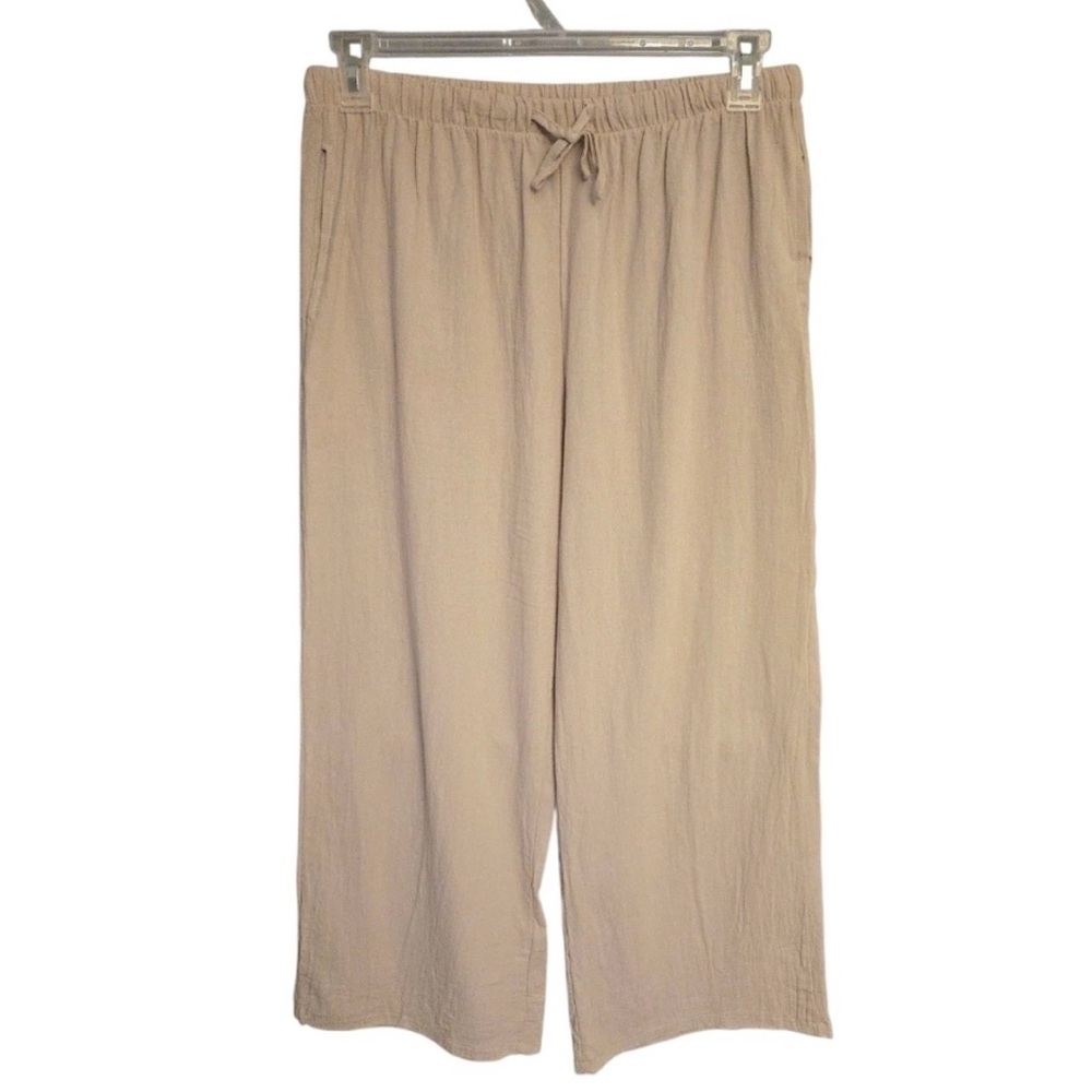 Tan Wide-Leg Pants
